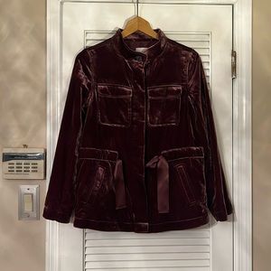 Brand New Loft velvet deep plum jacket
